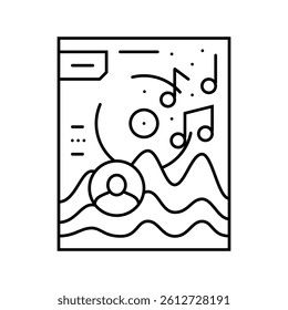 rave flyer retro line icon vector. rave flyer retro sign. isolated contour symbol black illustration