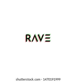 Rave logotype, icon, vector illustration
