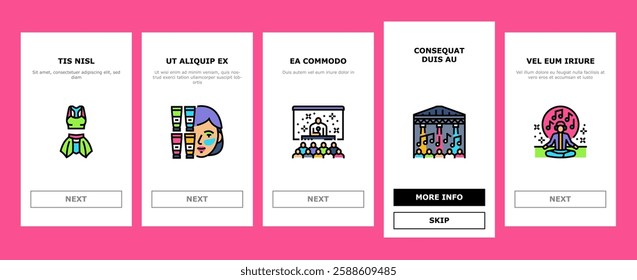 rave retro party music onboarding mobile vector 90s grid,vintage wave, trippy neon emoji, psychedelic 80s, cool disco futuristic rave retro party music illustrations