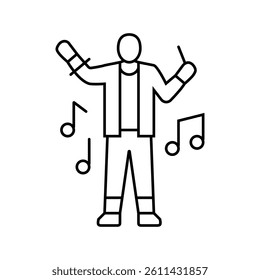 rave woman retro line icon vector. rave woman retro sign. isolated contour symbol black illustration