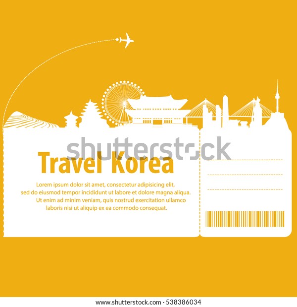 韓国に旅立つ 韓国は飛行機で旅行する ベクターイラスト のベクター画像素材 ロイヤリティフリー