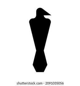 Raven. Abstract Geometric Mid Century Wall Art Print. Black And White Poster With Geometric Shapes For Wall Art, Interior Gallery. Artwork For Wall Decor With Neutral Colors, Minimal. Vector