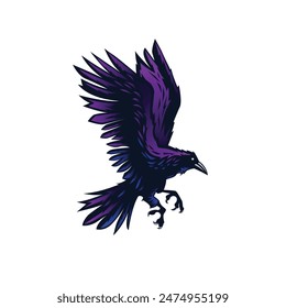 raven abstract logo modern style