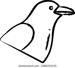Raven bird hand drawn vector illustration