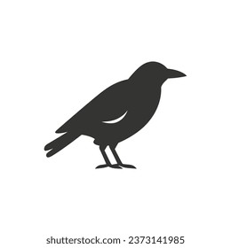 Raven bird Icon on White Background - Simple Vector Illustration