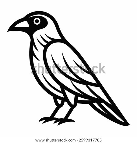 Raven bird line art vector