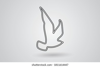 Raven bird line icon, outline vector sign, linear style pictogram isolated on white. Halloween holiday Symbol, logo illustration. Editable stroke