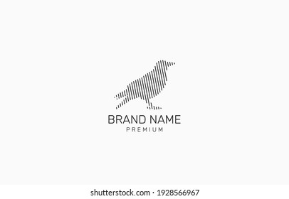 Raven Bird Line Pattern Logo Design Vector Template suitable for bird product service business