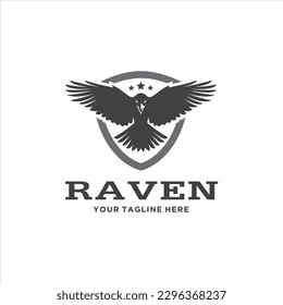 Raven Bird Logo Design Vector Image