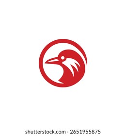 Raven bird logo icon flat vector design