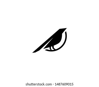 Raven bird logo icon vector 
