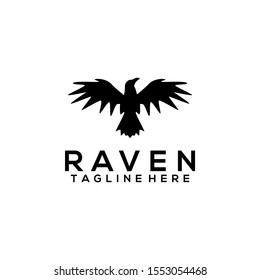 Raven bird logo template vector