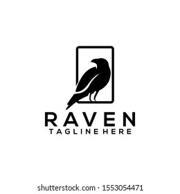 Raven Bird Logo Template Vector