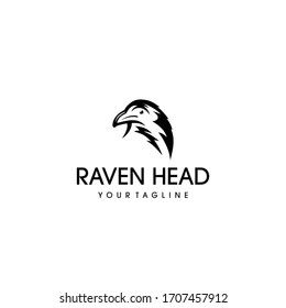 Raven bird logo vector design. Awesome a raven logo. A raven bird logotype.