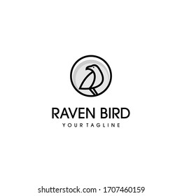 Raven bird logo vector design. Awesome a raven logo. A raven bird logotype.