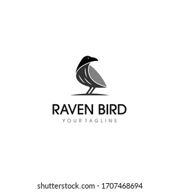 Raven bird logo vector design. Awesome a raven logo. A raven bird logotype.