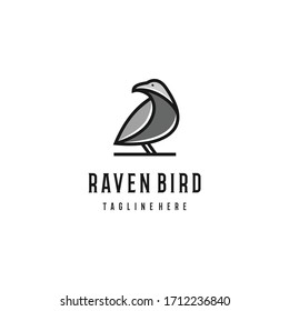 Raven bird logo vector design. Awesome a raven logo. A raven bird logotype.