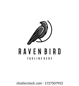 Raven bird logo vector design. Awesome a raven logo. A raven bird logotype.