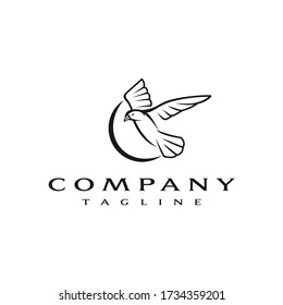 Raven bird logo vector design. Awesome a raven logo. A raven bird logotype.