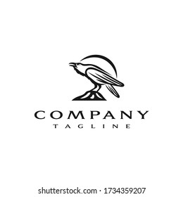 Raven bird logo vector design. Awesome a raven logo. A raven bird logotype.