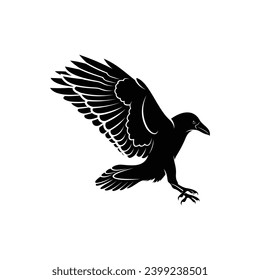 Raven bird silhouette vector ilustration design isolated