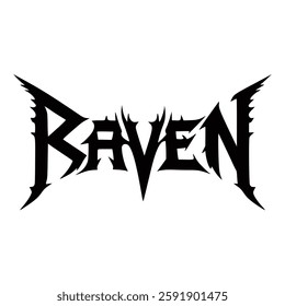 raven black metal fashion sticker t shirt music vector illustration template design