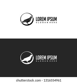 Raven Circle Logo Vector
