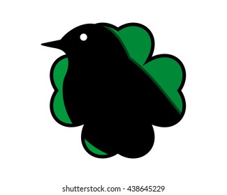 raven clover image vector icon logo silhouette