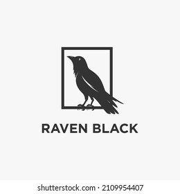 raven crow bird design logo