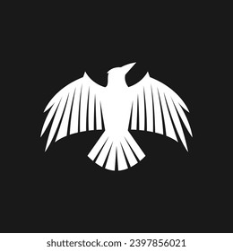 Rabe Crow Logo, Vektorsymbol-Illustration. handgefertigt