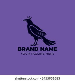 Raven crow minimalistic bird logo