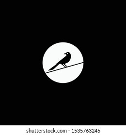 raven crow simple urban logo icon vector illustration