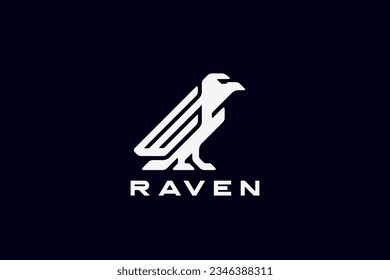 Raven Eagle Logo Abstract Geometric Design Vector template.