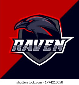 Raven esport logo design vector