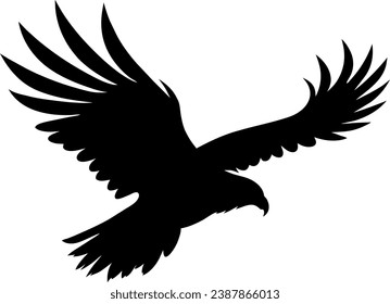 Raven in flight silhouettes vector on a white background