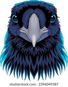 Raven frontal view, Vektorgrafik einzeln
