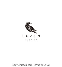 Raven geometric logo design template