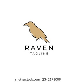 Raven geometric logo vector icon design template