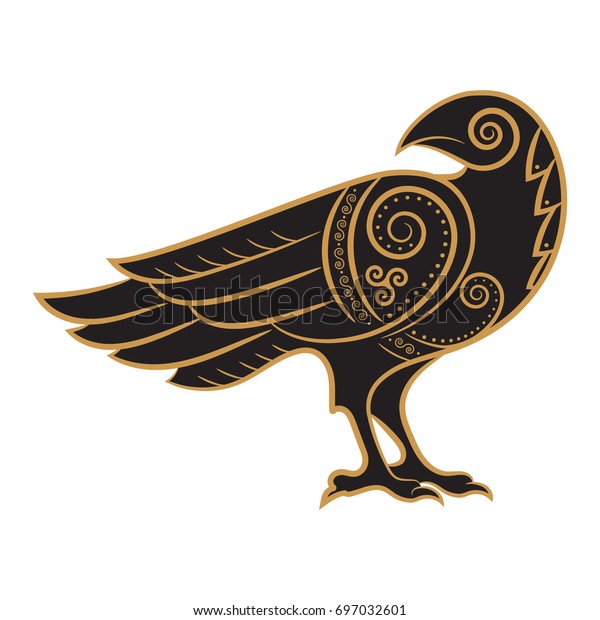 Raven Handdrawn Celtic Style Isolated On Stock Vector (Royalty Free ...