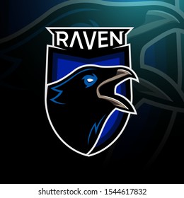 Raven head logo gaming esport