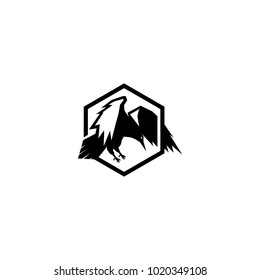 raven hexagon logo vector