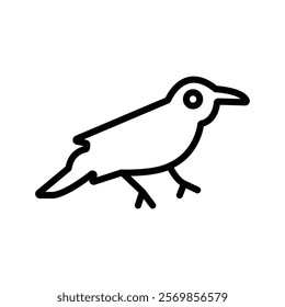 raven icon Black and white outline vector