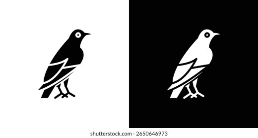 raven icon Isolated flat vector in outline