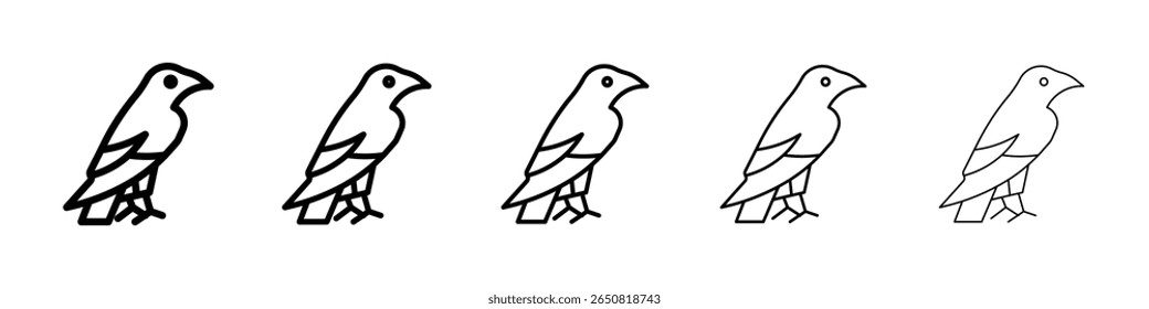 raven icon isolated vector on white background set