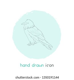 Raven icon line element. Vector illustration of raven icon line isolated on clean background for your web mobile app logo design.