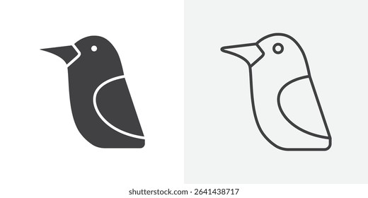 raven icon Line graphics illustration