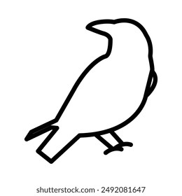 raven icon linear logo mark in black and white