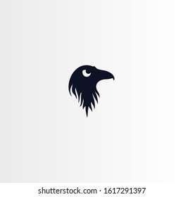 raven icon logo - vector illustration