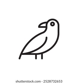 raven icon Outline vector for web ui