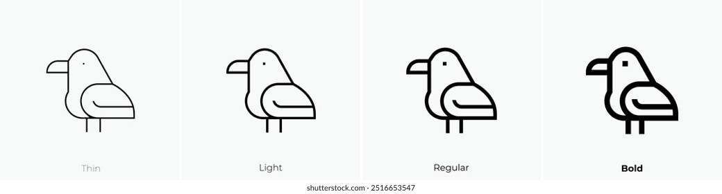raven icon. Thin, Light Regular And Bold style design isolated on white background